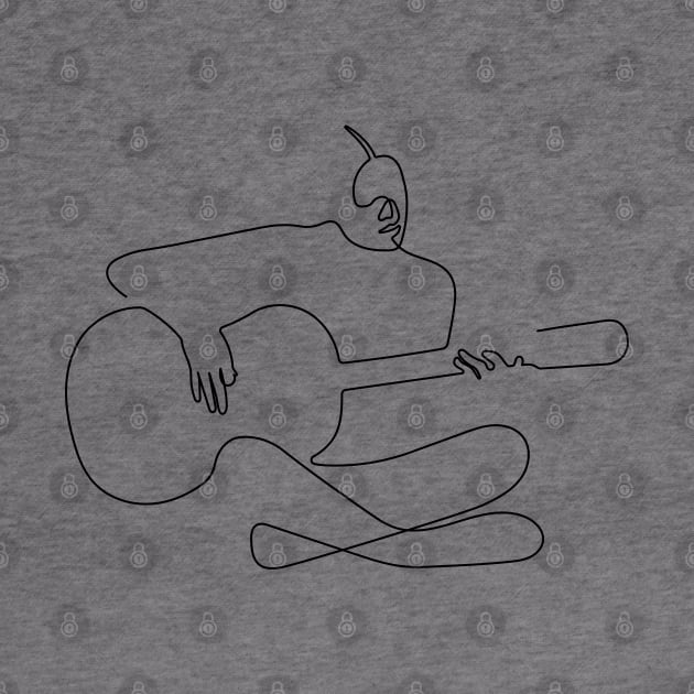 Guitarist | One Line Drawing | One Line Art | Minimal | Minimalist by One Line Artist